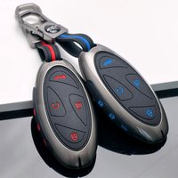 7 Buttons Zinc Alloy + Silicone Car Key Case Cover For Hyundai Kona Ev Grandeur GN7 IONIQ 6 2023 2024 Remote Key Protect Shell