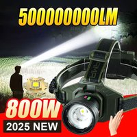 5000000LM Most Powerful Headlamp 800W Led Sensor Head Flashlight High Power Headlight Rechargeable Head Lantern Fishing Camping