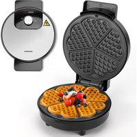 Aigostar Waffeleisen für 5 Herz-Waffeln, 1000W, 19 cm Antihaft-Platten, Waffeleisen Herzform mit einstellbarer Temperatur, LED-Anzeige, Cool-Touch-Gri