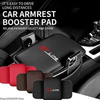 Leather Car Armrest Box Pad Center Console Arm Rest Protector Storage Pocket for ford ST LINE stline kuga fiesta MK2