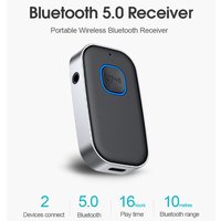 Bluetooth 5.3 Receiver for Car Wireless Audio Adapter with Microphone 3.5mm AUX Hands-Free Car Kit for Home Stereo