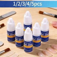 1/2/3/4/5pcs Fast Drying & Strong Adhesive Nail Art Glue Acrylic Tips & Rhinestone Professional Nail Gel Glue