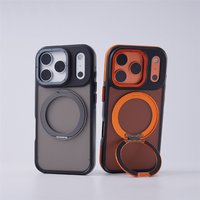 Rotatable Magnetic Ring Stand Shockproof Case For iPhone 17 Air 16 15 14 Plus 13 12 Pro Max Magsafe Matte Anti-Slip Bumper Cover
