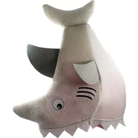 New Cute Funny Plush Shark Head Shark Party Hat Photo Props Photo Props Plush Animal Head Wear To Friends