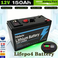 12V 150Ah Lithium LiFeP04 Batterie für Solarladung, Fischfinder, Marine, Outdoor-Camping, netzunabhängige Anwendungen mit USB-Anschluss 🧰