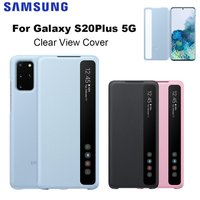 Original For Samsung Galaxy S20+ Clear View Cover for Galaxy S20Plus 5G S-View Flip Case EF-ZG985