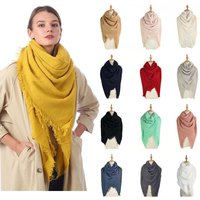 140cm Square Soft Women Scarf Solid Color Winter Warm Shawl Hijabs Blanket Wrap Pashmina Neckerchief Echarpe Bufanda Scarves