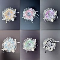 6 Color Options: Pink, Yellow, Blue, Green, Black, Purple, Cute Lolita Lace Badge Display Stand, Heavy-Duty DIY Finished Product with Hanging Chain, Can Be Used as a Backpack Pendant, Fan Art