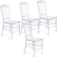 24pcs)Acrylic Transparent Crown Chiavari Crystal Dining Chairs for Wedding