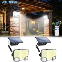 144LED – zewnętrzna lampa solarna z czujnikiem ruchu, sterowana pilotem, wyposażona w dwa czujniki PIR, wodoodporna (IP65), 3 tryby pracy, wyjątkowo jasna, automatyczne włączanie i wyłączanie,