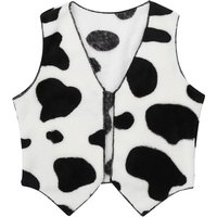 Black White Cowboy Cowgirl Costume Kids Halloween Party Fancy Dress Up Clothes Sleeveless Plush Cardigan Vest Waistcoat Tops