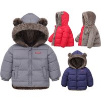 Baby Boys Girls Jacket Hooded Cotton Outerwear Children's Thick Fleece Coat Cashmere Padded Jackets Winter Boys Girls Warm Coats