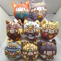 Anime JoJo Jotaro Omanjuu Plush Keychain SBR Johnny Gyro DIO Cute Cat Ear Squeaky Stuffed Doll Pendant For Backpack Decor Fans