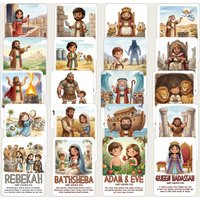 40pcs Bible Characters Cards,Summaries Of Heroes From Scripture,For Sunday School Educational Tool,Bible Study,Confirmation Gift