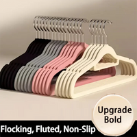 10Pcs Flocked Hanger Home Non-slip Velvet Hangers Elegant Coat Clothes Hanger Strong Durable Racks Hanger