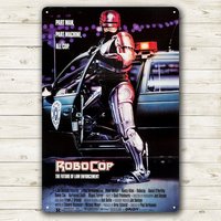 HD Tin Sign Vintage RoboCop Movie Poster Wall Decor - Retro Part Man Part Machine All Cop Art Metal Tin Sign for Man Cave Home T