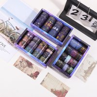 20-roll retro starry sky washi tape set, 2m long / 5~30mm wide, stationery supplies and gift decoration, a gift for friends