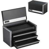 SucceBuy 8.6in 3 Drawers Metal Tool Box Portable Tools Chest with Feet Pads & Ball Bearing Powder Coated Tool Storage for Garage