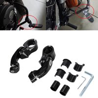 Motorcycles Male Mount-Style Chrome 1 1/4" Foot Peg Adapter Engine Guard Footrests Mount Clamps for Harley Softail Cafe Racer
