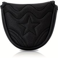 1 piece of black star shaped design golf club head cover - durable protective cover, stylish and practical, golf accessories