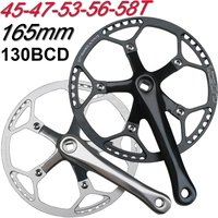 Litepro 165mm 130BCD Bicycle Crankset Integrated Single Chainwheel Crank Arm 45T 47T 53T 56T 58T MTB Road Bikes Chainring Tooth