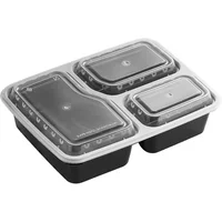 7 Pack 3 Compartment Meal Prep Container Extra-thick Food Storage Bento Box with Lid Plastic Stackable Microwave Dishwasher Safe