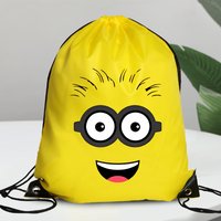 Minionses Polyester Storage Drawstring Bag Anime Cartoon Fashion Pouch Men Women Swimming Fitness Portable Draw String Backpack