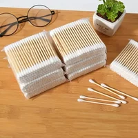 2000/1000pcs Unscented Cotton Swabs Double-Headed Wooden Stick Makeup Removal & Cleaning Ear Cotton Swabs