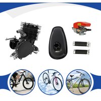 110CC 2-Takt-Fahrradmotor 3KW CDI-Zündsystem Motorisiertes Fahrrad-Kit Fußpedalstart 55km/h/34.155 MPH Für die meisten 26'/28' Fahrräder Schwarz/Silber
