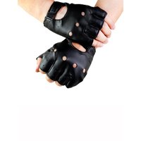 AliExpress NONE Men's gloves rivets non-mainstream half-finger gloves punk gloves hip-hop half-finger gloves show gloves men