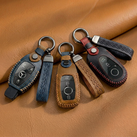 Leather Key Case for Mercedes Benz C E S AMG G GLS GLA GLC CLA W176 W177 W121 W213 W214 W221 W222 W223 X253 X254 Key Fob Cover