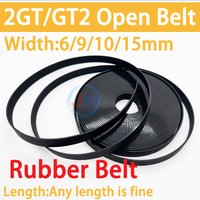 Rubber GT2 2MGT 2M 2GT Open Synchronous Timing Belt Width 6/9/10/15mm Rubber Samll Backlash GT2 2GT-6/2GT-9/2GT-15 3D Printer