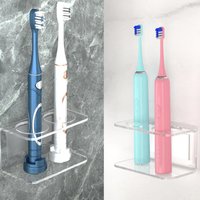 Non Perforated Toothbrush Holder Electric Toothbrush Base Space Saving Wall Mounted Toothbrush Holder Bathroom Accessory