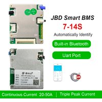 JBD 7-14S Automatycznie identyfikujący Smart BMS 7S 8S 9S 10S 11S 12S 13S 14S 20A 30A 40A 50A Wbudowany BT UART Li-ion Lifepo4 E-Bike
