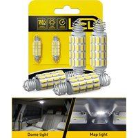 AUXITO 4Pcs Festoon 39mm 41mm 42mm LED Bulb C5W C10W Canbus White Car Styling Interior Doom Lamp License Plate Light 12V 4014SMD