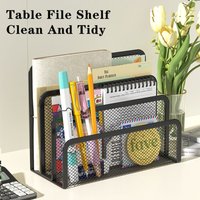 Simple Metal Table File Rack Mesh Three Layers Mail Holder Document Organizer School Office