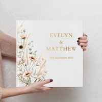 Custom Wedding Guest Book White Blank DIY Photo Album Elegant Sign-in Book Party Table Decoration Keepsake Gift Square Notebook