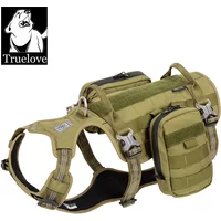 TRUELOVE Pet Harness Bag High Tactical Training Military Backpack Service Dog Harness Waterproof Fabric Hiking Training YH1806