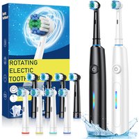 Smart Rotating Electric Toothbrush Rechargeable Rotary Toothbrush with 4 Heads Replacement Electric Toothbrush for Adults Soft