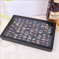 100-position Ring Box, Sponge Suede Ring Display Cardboard Jewelry Storage Box Display Ring Cufflinks Jewelry Tray