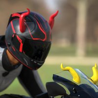 1 Pair Motorcycle Helmet Devil Horns Motorcycle Accessories ABS Plastic Red Blue Black for Bike Helmets Decorations