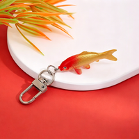 Stylish Goldfish Pendant Keychain Unisex Photography Props Schoolbag Key Hanging Decoration Good Luck Couple Student Accessories