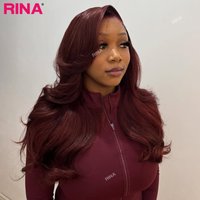 99J Dark Burgundy Body Wave 200 Density Pre Plucked 5X5 13X6 Transparent Lace For Women Human Hair Lace Frontal Wigs For Women