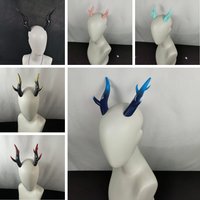 12/14cm 3D Printing Dragon Horn Hair Clip Vintage Gradient Devil Horns Cosplay Horns Head Clip Cosplay Hair Shaping Accessory