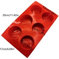 6 Cavity Short Round Cylinder Silicone Mousse Cake Mold DIY Non-Stick Oreo Cookie Handmade Soap Chocolate Pudding Baking Mould