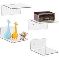 1Pc Acrylic Floating Shelves Wall Shelves Small Clear Shelf Display Ledges Hanging Shelves For Smart Speaker Action