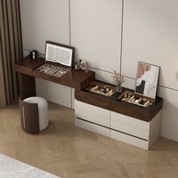 Dressing Table with Mirror Makeup Desk Aesthetic Luxury Bedroom 6 Dresser Table Nordic Girl Espejo Maquillaje Luz Home Furniture
