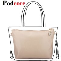 Nylon Bag Insert Organizer with Zipper Pockets Soft Light Perfect Purse Organizer To Keep Everything Neat Bolsa De Maquiagem