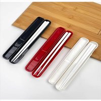 Portable Chopsticks Plastic Tableware White Chopsticks With Creativity 3-color Box for Work School Students