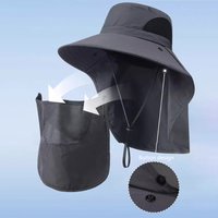 【Summer Sun Hats UV Protection Outdoor Hunting Fishing Cap For Hiking Camping Visor Bucket Hat Neck Flap Fisherman Hat】
